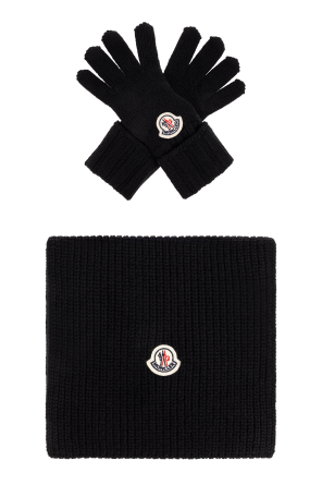 MONCLER2022/23秋冬新作キッズ ロゴ入りウール素材グローブ Pink set: scarf and gloves Moncler Enfant - Vitkac AS